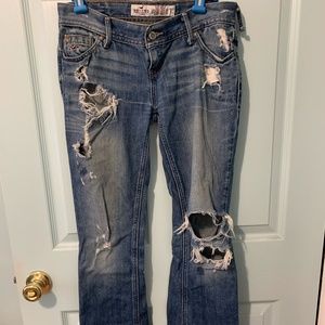 Hollister Y2K Distressed Relaxed Fit Low Rise Jeans Size 1